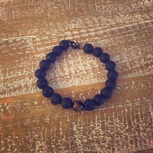 Custom Made charcoal and cat eye bracelet